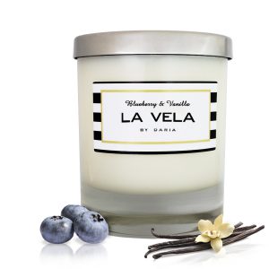 Blueberry & Vanilla – Clear Glass Candle