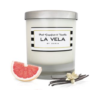 Pink Grapefruit & Vanilla – Clear Glass Candle