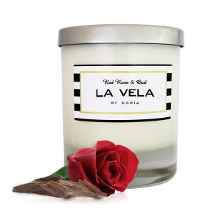 Red Rose & Oud – Clear Glass Candle